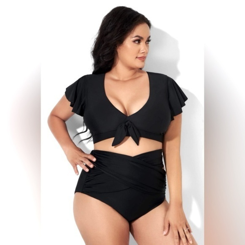 NWT Meet.Curve High-waisted Cross-over Bikini Bottoms, MSRP $45, 2XL